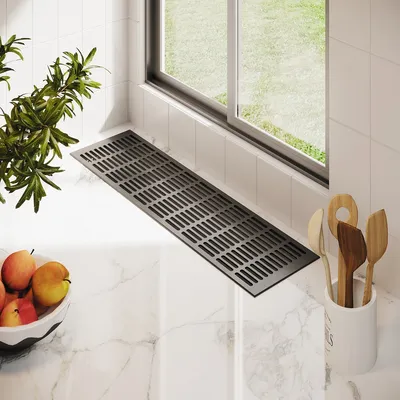 Produktbild von Anthrazit RAL7016 Türlüftung Lüftungsgitter 150mm Stegblech Gitter Länge 1500mm