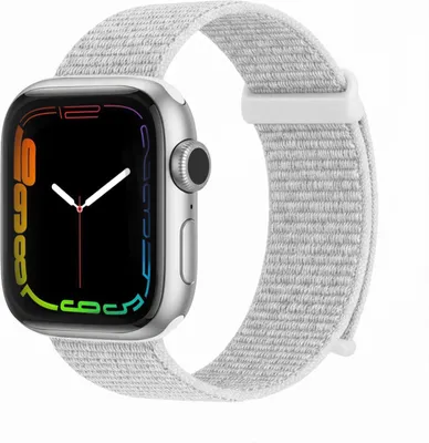 Produktbild von Smartwatch Armband für Apple Watch Series 3 38mm Nylon Textil Band Ersatzband Wechselband Klettverschluss flexibel atmungsaktiv Weiß
