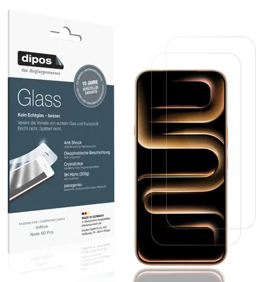 Produktbild von 2x Schutzfolie für Infinix Note 60 Pro - Anti-Shock 9H Folie dipos Glass Kunststoffglas