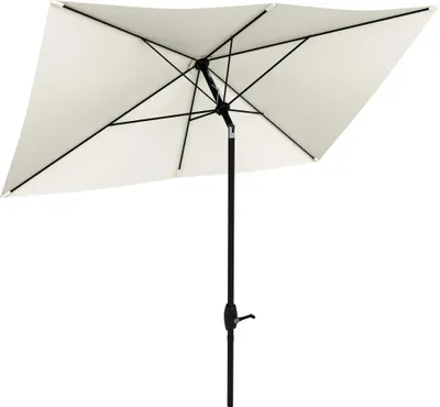 Image de Outsunny Parasol de jardin Parasol droit Parasol rectangulaire inclinable 2 x 3 m avec manivelle toile polyester impermšŠabilisšŠe haute densitšŠ 180 g/m? beige