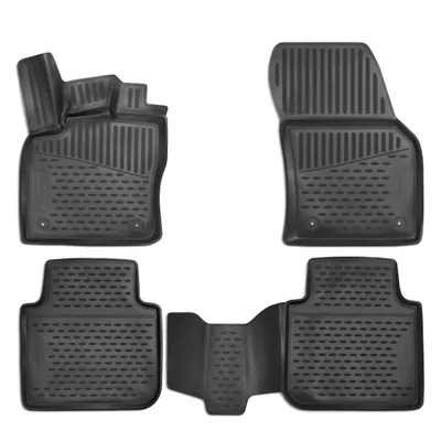 Collage of car floor mats shown from different angles.