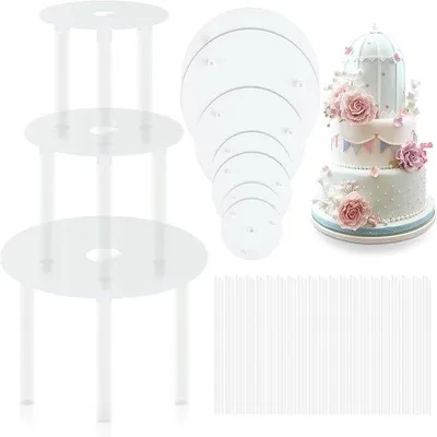 Produktbild von Famanu Etagere Set mit 7 Etagen und 21 Stützen - Ideal für große Hochzeiten und Feiern