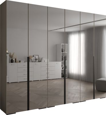 MEBLE KRYSPOL Inova 1 Schrank Spiegel - 236,7x300x47cm - Kaschmir Kaschmir Schwarz