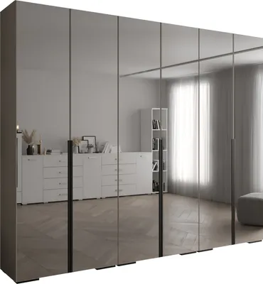 Produktbild von MEBLE KRYSPOL Inova 1 Schrank Spiegel - 236,7x300x47cm - Kaschmir Kaschmir Schwarz