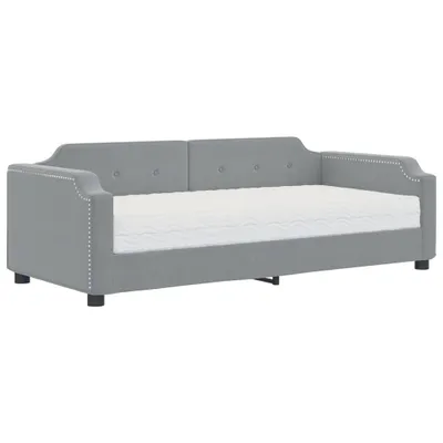 Produktbild von vidaXL Tagesbett mit Matratze Hellgrau 100x200 cm Stoff