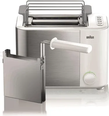 A Braun toaster with an accessory attachment.