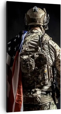 Produktbild von Bild auf Leinwand - Leinwandbild - Soldat Armee - 55x100cm - Wand Bild - Wanddeko - Wandbilder - Leinwanddruck - Bilder - Kunstdruck - Wanddekoration - Leinwand bilder - Wandkunst - PA55x100-4064