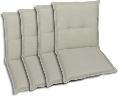 Produktbild von GO-DE Textil, Sesselauflage Niederlehner, 4er-Set, Farbe: beige, Maße ca.: 100 cm x 50 cm x 7 cm
