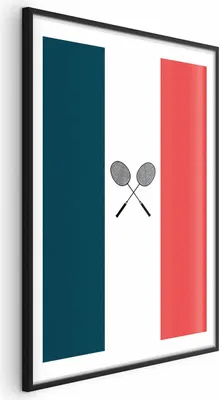 Produktbild von Posterpapier Poster - French Flags and Black Badminton Rackets 21x30 cm Abstrakt i-C-10076-ao-a