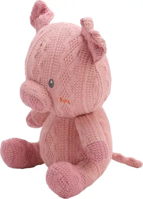 Image de Animaux Poupée Jouet doux farci tissu tricoté pour bébé maternelle fille adulte rose cochon