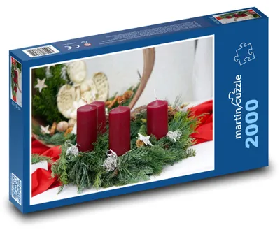 Zdjęcie produktu dla Puzzle 2000 Wieniec Adwentowy z Świecami - martinpuzzle