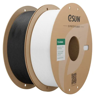 Obrázek produktu pro eSUN, vylepšený matný filament PLA, 1,75 mm, tmavě černá + krémově bílá, 2 kg