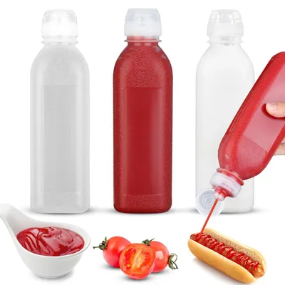 3 Kunststoff-Quetschflaschen 300 ml, BPA-frei, auslaufsicher