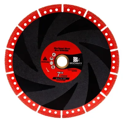 Image de Disque de tronçonnage diamanté de 180 mm pour béton, acier, métal, pierre et carrelage