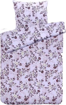 Produktbild von aboutyourhome bettwäsche Hochwertige Biber Bettwäsche Baumwolle Blumen 135x200 80x80, 2tlg. / Lila