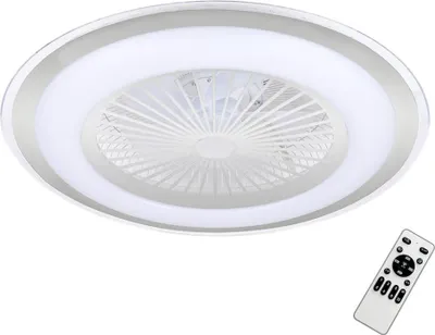 Obrázek produktu pro Stropní ventilátor kulatý Ø60cm stříbrný/bílý LED 48W variabilní barva dálkové ovládání ZEPHYR Milagro