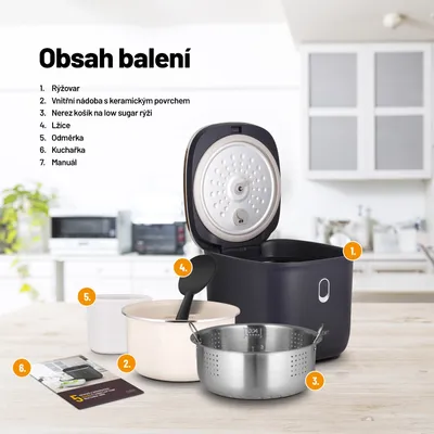 Obrázek produktu pro Lauben LBNLSRC3000AT, Černá, 3 l, Keramický, Dotyk, 1 m, 605 W