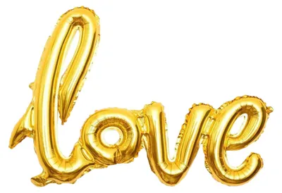 Image de Ballon en plastique, écriture Love, or, env. 100 cm