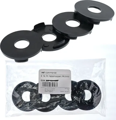 Produktbild von 4X 54,1mm Nabenkappen Felgen Deckel Radnaben Kappen Schwarz Flach kompatibel mit Brock Felgen