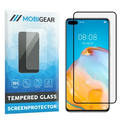 A product package for a screen protector is shown next to a smartphone with the screen protector applied.