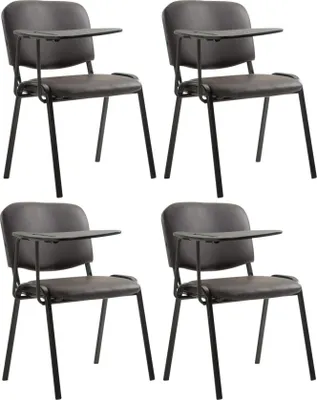 Produktbild von CLP 4er Set Stühle Ken mit Klapptisch Kunstleder gepolstert braun