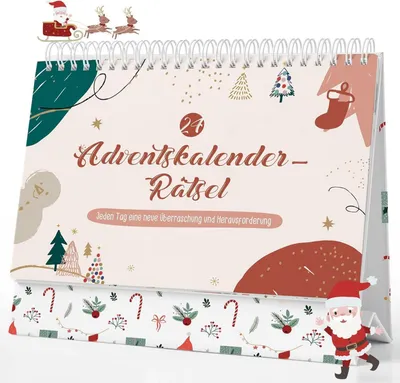 Produktbild von Adventskalender Rätsel Erwachsene Kinder 24 knifflige lustig Familien Weihnachtsrätsel