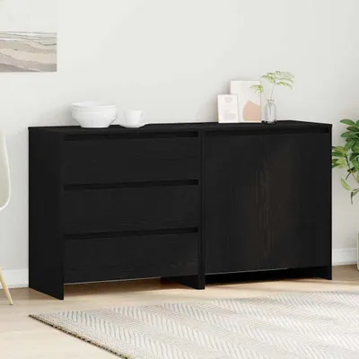 Zdjęcie produktu dla Komoda boczna vidaXL, 2 sztuki, czarna, 70 x 41 x 75 cm, płyta wiórowa