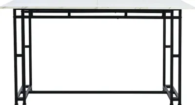 Produktbild von okwish Esstisch, einfacher Küchentisch, Metallrahmen, rechteckiger, moderner, leichter Luxus-Küchentisch, Metallbeine, Esszimmer, Wohnzimmer, schwarze Tischbeine, 120 x 70 cm