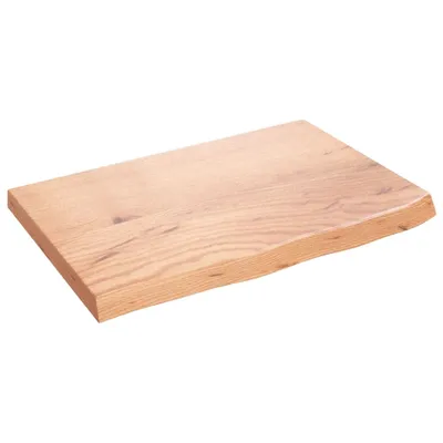 Produktbild von Tischplatte Hellbraun 60x40x(2-4) cm Massivholz Eiche Behandelt