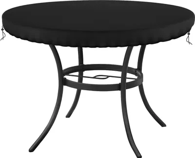 Imagen del producto de Mesa redonda de madera, impermeable, con un diámetro de 106 cm, para uso en exteriores