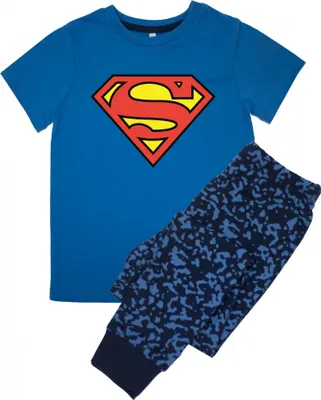 Obrázok produktu pre Superman - Pyžamo s dlhými nohavicami s logom pre chlapcov BI54958 (104) (Kráľovská modrá)