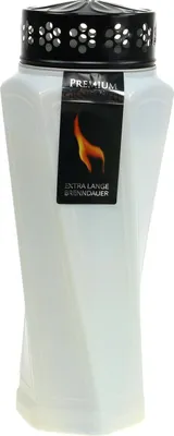 Produktbild von Elegantes Kunststoff Grablicht mit Schutzkappe und langer Brenndauer