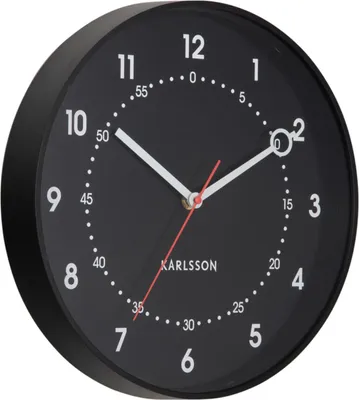 Produktbild von Karlsson - Wanduhr Fresco - Schwarz - 31.5x31.5x31.5cm
