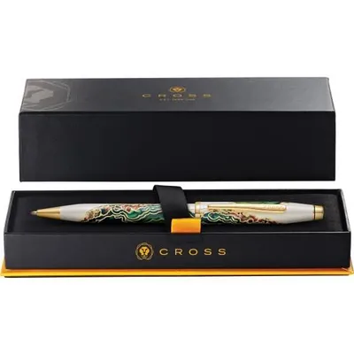 Produktbild von Cross Kugelschreiber Wanderlust Borneo, Weiß-Lack/Grün/Gold