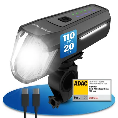 Immagine prodotto di FISCHER 7790 FISCHER Luce anteriore a LED per biciclette, 110 lux