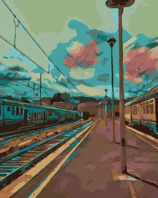 Produktbild von Zuty - Malen nach Zahlen - ZUGPLATTFORM, 40x50 cm, mit Keilrahmen (bereits gespannt)