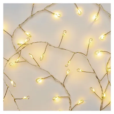 LED Nano-Lichterkette 2,4 m, warmweiß, Timer, batteriebetrieben, IP20