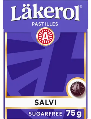 Productafbeelding van Läkerol Salvi, suikerarme pastilles, grootverpakking 75g