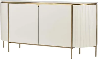 Produktbild von FURNLUX Anrichte Stilig Weiss 180cm / Hauptfarbe: Weiß / Abmessungen: 180 x 90 x 40 cm