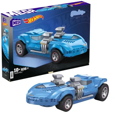 Obrázok produktu pre HOT Wheels Twin Mill: Veľká stavebnica s 635 dielmi, ideálna pre fanúšikov a zberateľov. Ponúka detailné vnútorné usporiadanie, odnímateľné motory a odnímateľný kryt