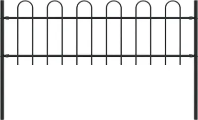 Produktbild von Cloris Designermöbel Gartenzaun mit Bügel-Design Stahl 1,7 m Schwarz 2024 Neu