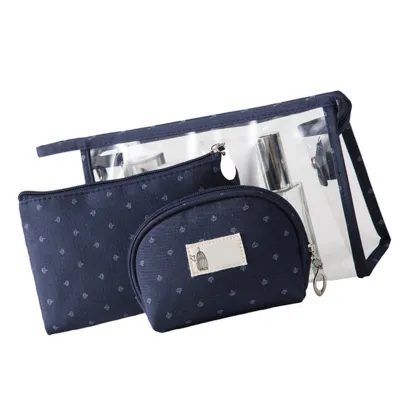 Obrázok produktu pre 3 ks make-up taška, 3 kusy kozmetická taška sada, jasné Pvc make-up taška, priehľadné kozmetické cestovné tašky, zips make-up pouzdro, cestovné toaletné tašky