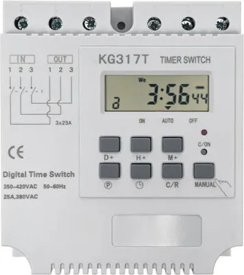 Obrázek produktu pro 3fázové inteligentní digitální časové relé Programovatelný časový spínač 50-60 Hz 25A 380V