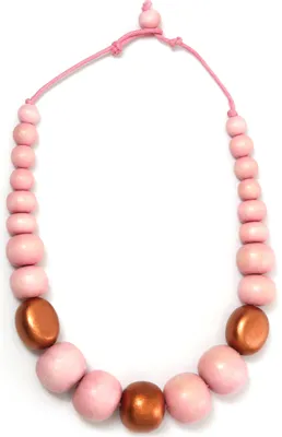 Produktbild von Kurze Kette Sybille mit unterschiedlichen Holzkugeln von collezione alessandro