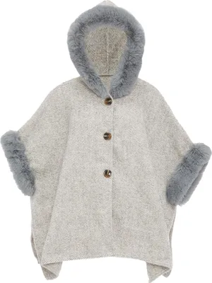 Produktbild von FRAULLY damen strickponcho - wollweiss, M