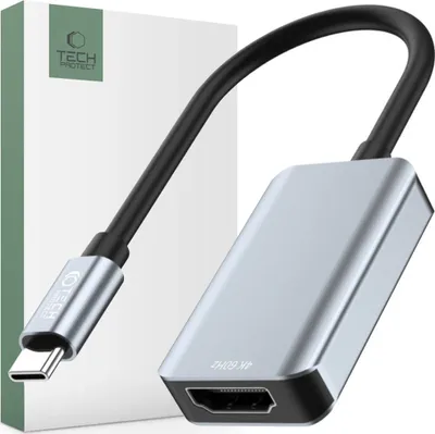 Produktbild von Tech-Protect Ultraboost Adapter Typ-C Auf Hdmi 4K 60Hz Schwarz