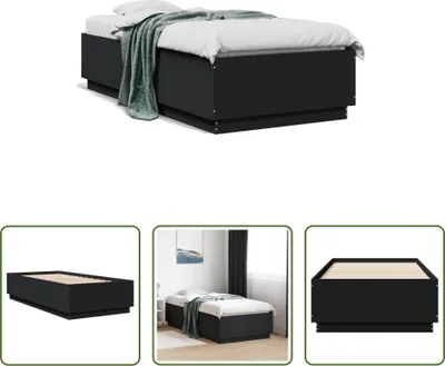 Produktbild von The Living Store Bettgestell Schwarz 90x190 cm Holzwerkstoff