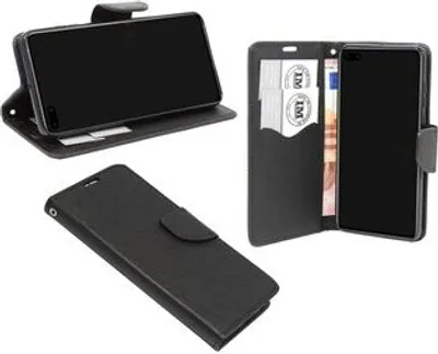 Produktbild von cofi1453® Buch Tasche "Fancy" kompatibel mit Huawei P40 Handy Hülle Etui Brieftasche Schutzhülle mit Standfunktion, Kartenfach Schwarz