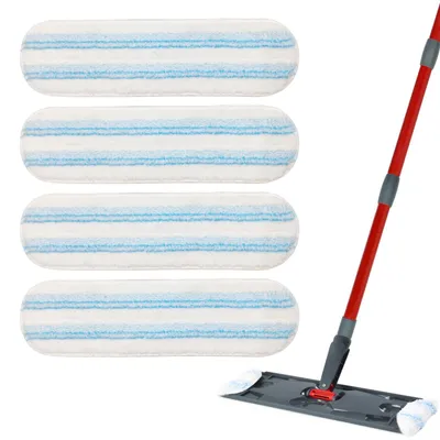 Imagen del producto de Fundas de microfibra de repuesto para mopas, 4 unidades, lavables a máquina, para suelos duros