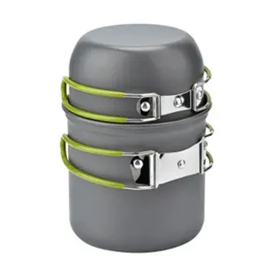 Imagen del producto de Juego de cocina para camping AIORBER, ideal para actividades al aire libre, portátil, para 1-2 personas, ligero, compacto, color verde
